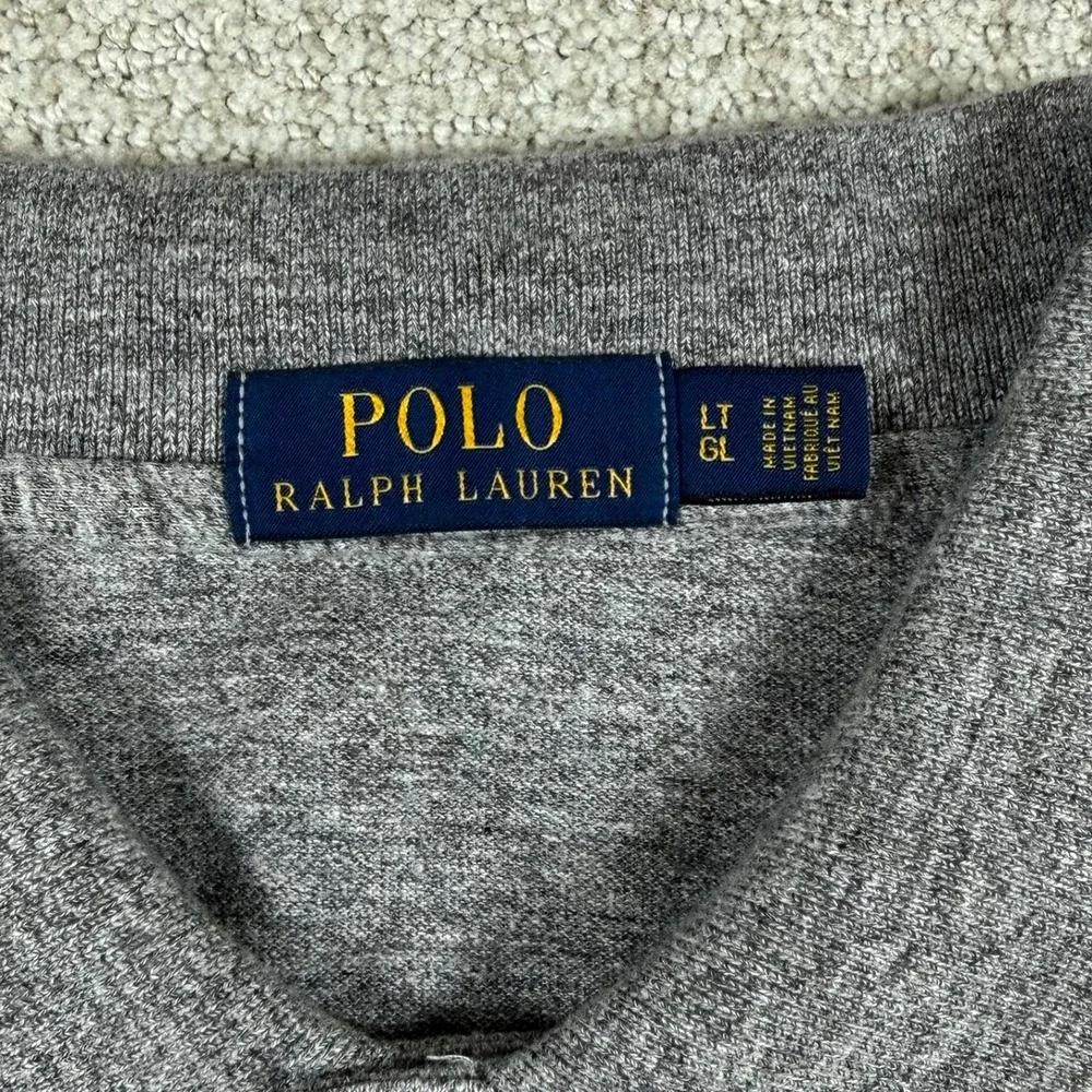 Polo Ralph Lauren Mens LT Grey Heather Short Sleeve Pony Logo Polo Shirt